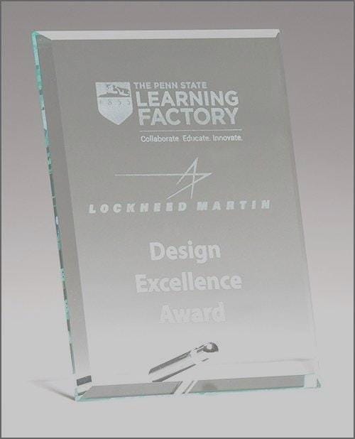 Elegant Clear Glass Award with Beveled Edge - Perfect for Recognition & Milestones - Beveled edge and silver plated easel post