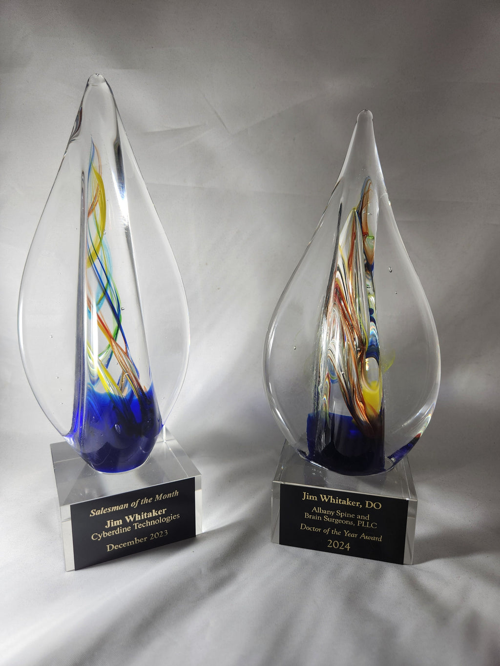 Art Glass Sculpture Engraved Recognition Award Professional Laser Personalized Gift Employee Appreciation Corporate Award Executive