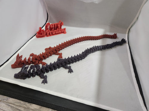 3D Printed Articulated Crystal Dragon Toy | Fantasy Flexible Dragon Figurine | Unique Gift for Dragon Lovers & DnD Fans - Colored Eyes
