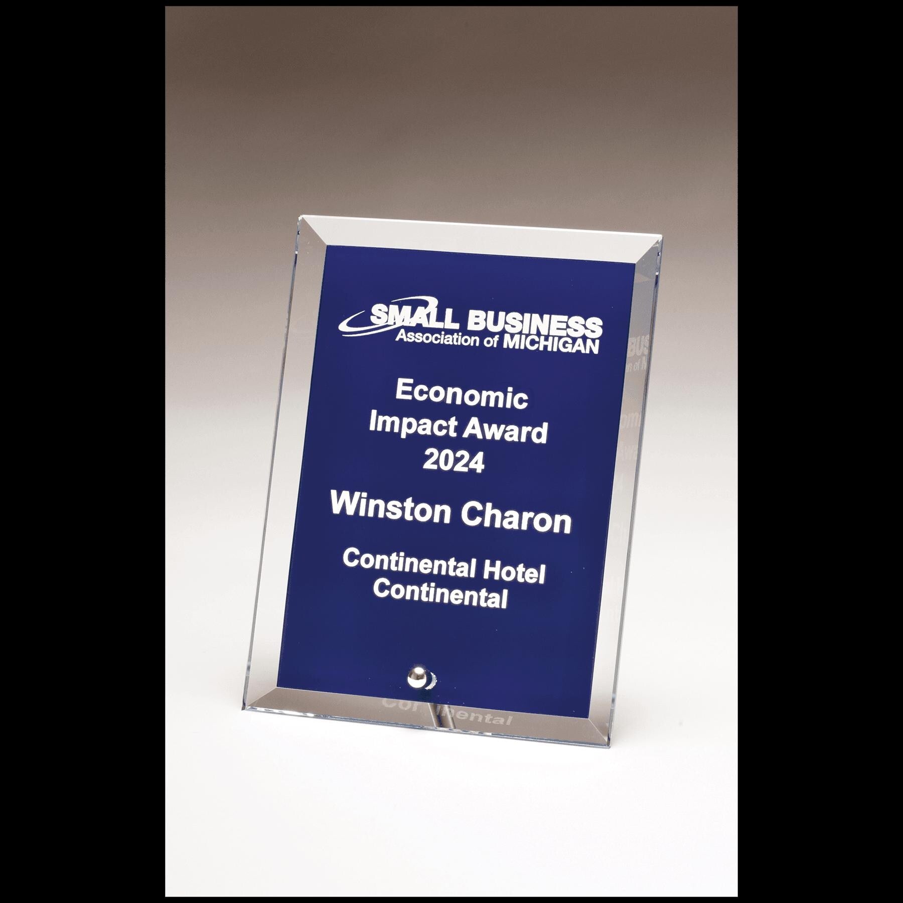 Elegant Clear Glass Award with Beveled Edge - Perfect for Recognition & Milestones - Beveled edge and silver plated easel post