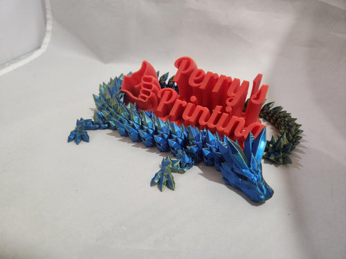 3D Printed Articulated Crystal Dragon Toy | Fantasy Flexible Dragon Figurine | Unique Gift for Dragon Lovers & DnD Fans - Colored Eyes