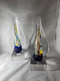 Art Glass Sculpture Engraved Recognition Award Professional Laser Personalized Gift Employee Appreciation Corporate Award Executive
